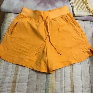 lululemon athletica Bright Orange Athletic Drawcord Shorts